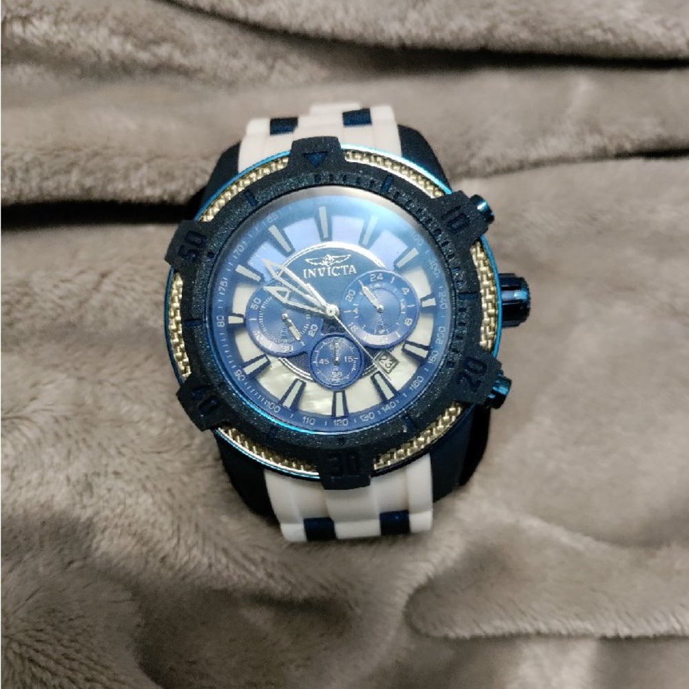 Invicta Navy and Ivory Chronograph Watch